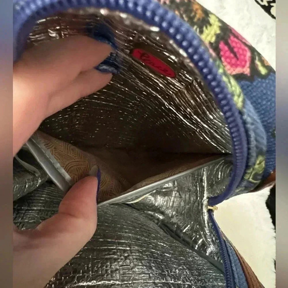 Sakroots Lunch Bag Thermal 9" x 4" x 7" Floral "True Love" Peace Insulated - Picture 9 of 14